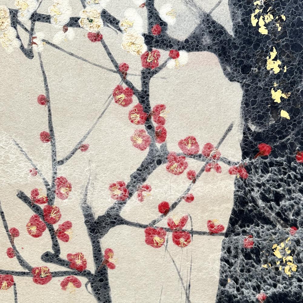 Showa Period Plum Blossoms Fusuma For Sale 4