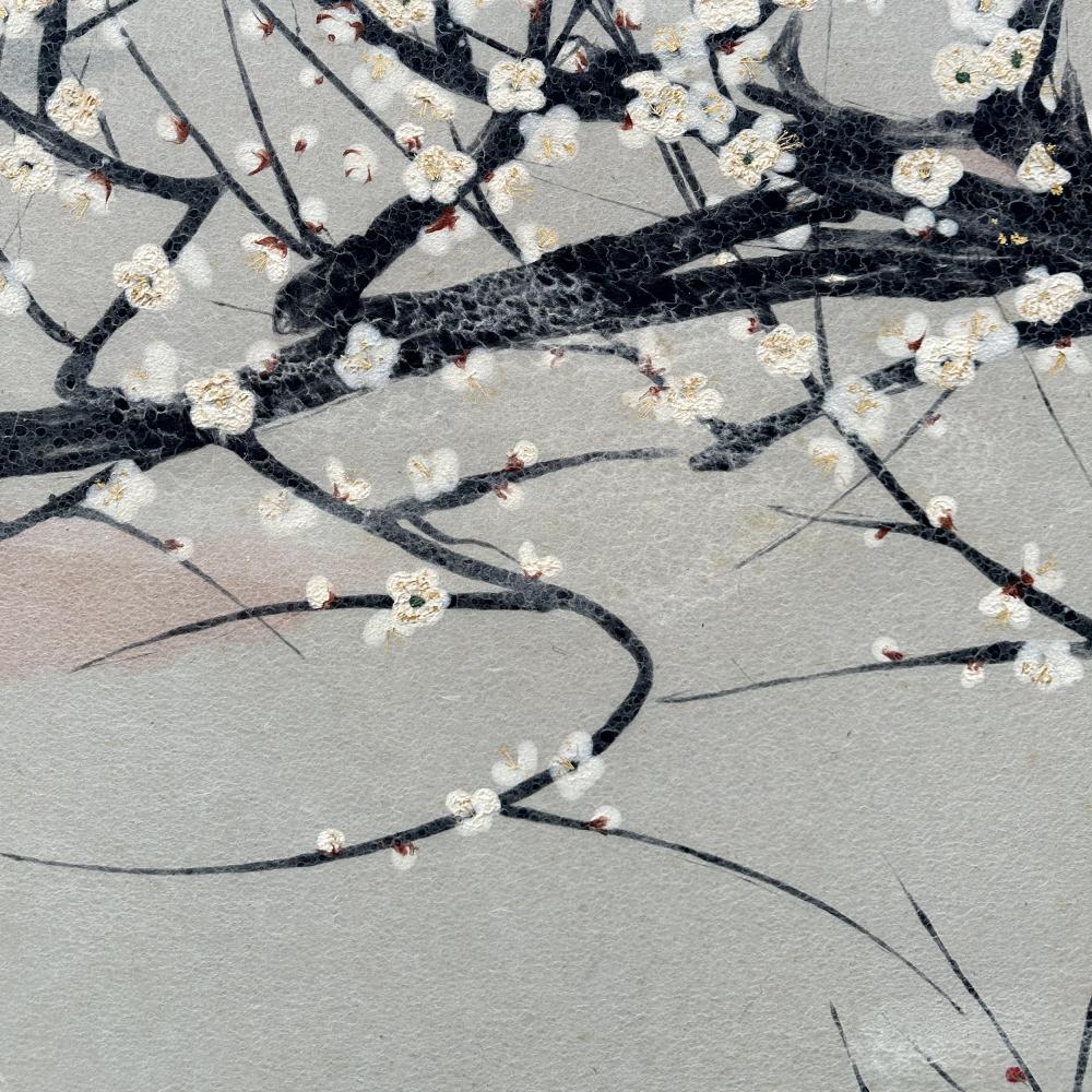Showa Period Plum Blossoms Fusuma For Sale 6