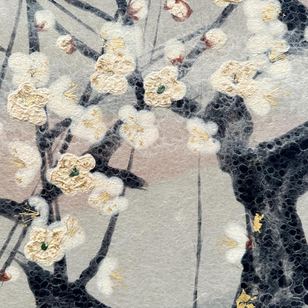 20th Century Showa Period Plum Blossoms Fusuma For Sale