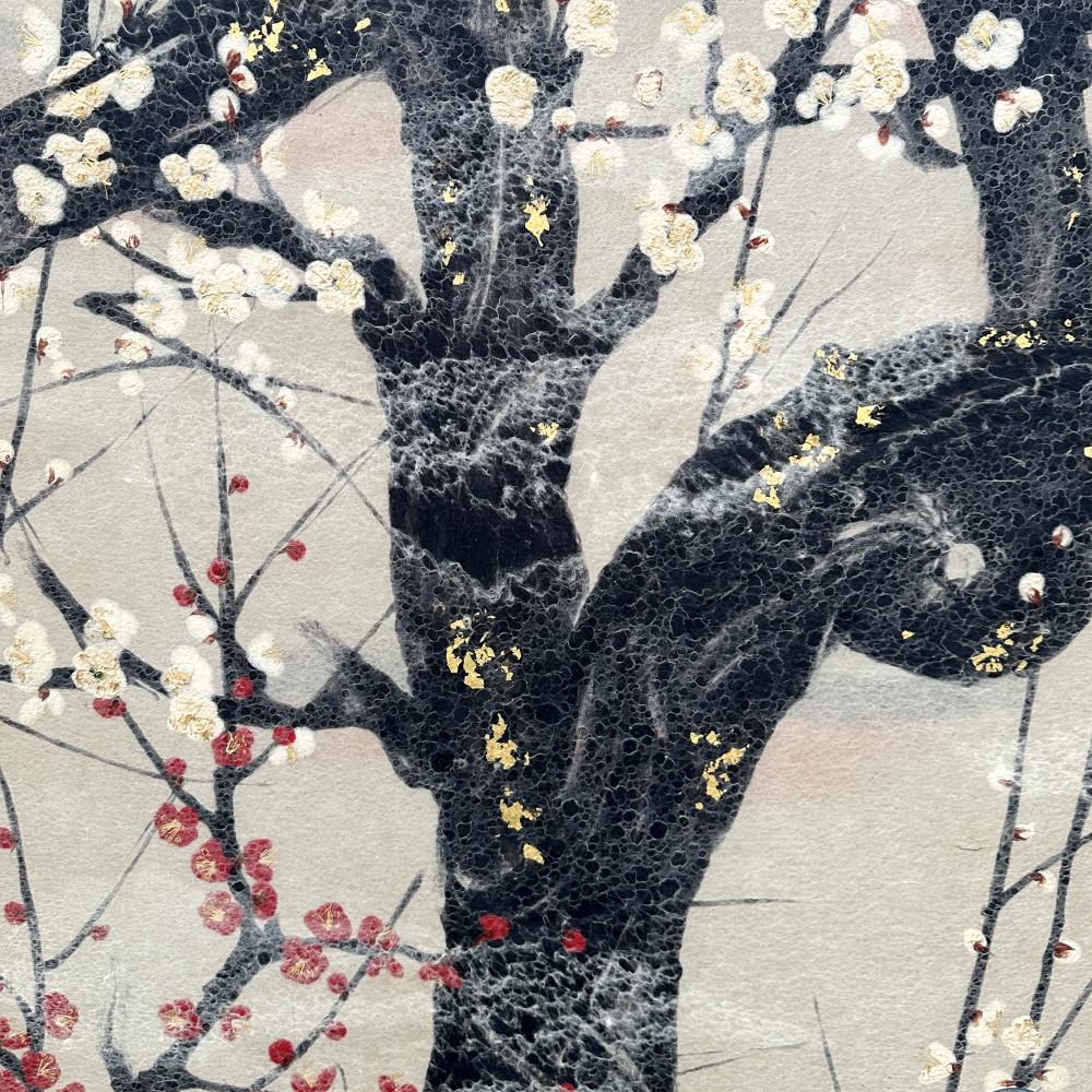 Showa Period Plum Blossoms Fusuma For Sale 1