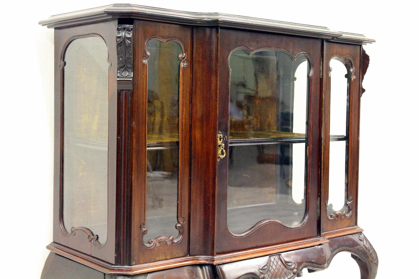 Showcase Bar Chippendale Empire Louis XIV Antique Baroque Cabinet For Sale 3