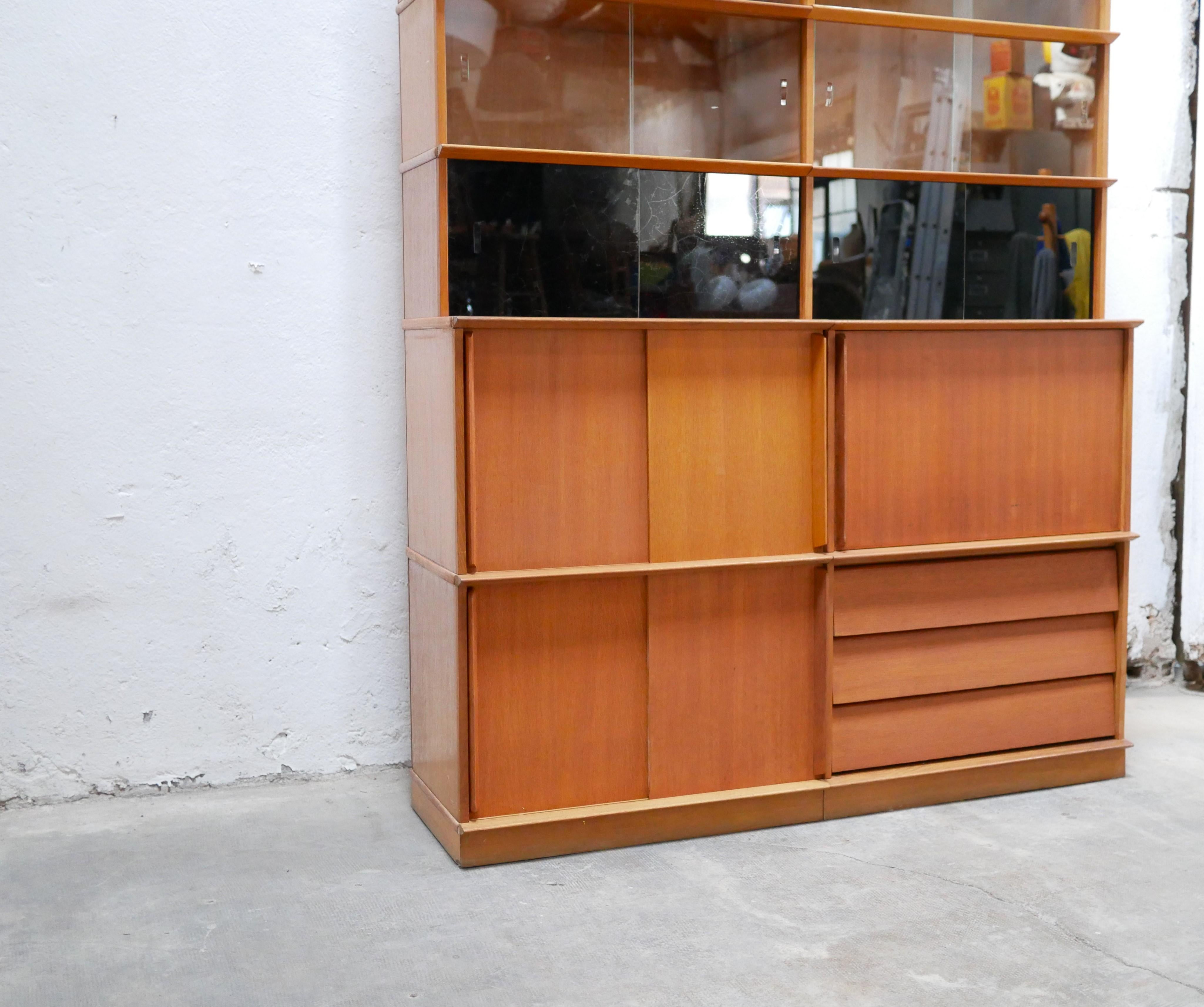 French Showcase bookcase by Didier Rozaffy for Meubles Oscar editions For Sale