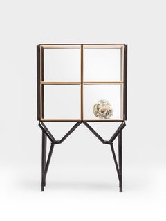 Showcase Cabinet, 2x2 in Oak and Steel, High-end Craft