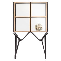 Showcase Cabinet, 2x2 in Oak and Steel, High-end Craft