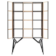 Showcase Cabinet, 3x4 in Oak and Steel, High-end Craft