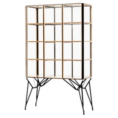 Showcase Cabinet, 3x4 in Oak and Steel, High-end Craft