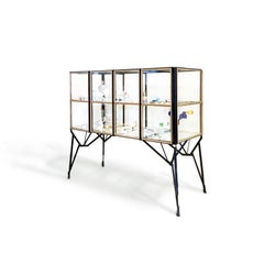 Showcase Cabinet, 4x2 in Oak and Steel, High-end Craft