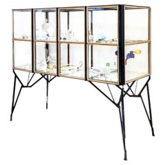 Showcase Cabinet, 4x2 in Oak and Steel, High-end Craft