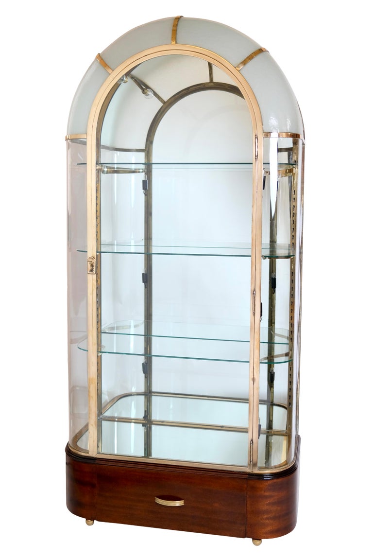 Showcase French 1930s Art Deco Display Cabinet Lighted Vitrine Glass and  Wood For Sale at 1stDibs | art deco vitrine