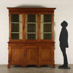 Showcase Glass Walnut Wrought Iron, Italy, First Quarter 18th Century