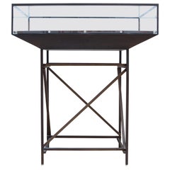 Showcase in Brass and Glass for Jewelry, Silver, Bags or Wallets