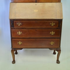 Showcase with Flap and Desk in Mahogany Stained Glass, Early 20th Century