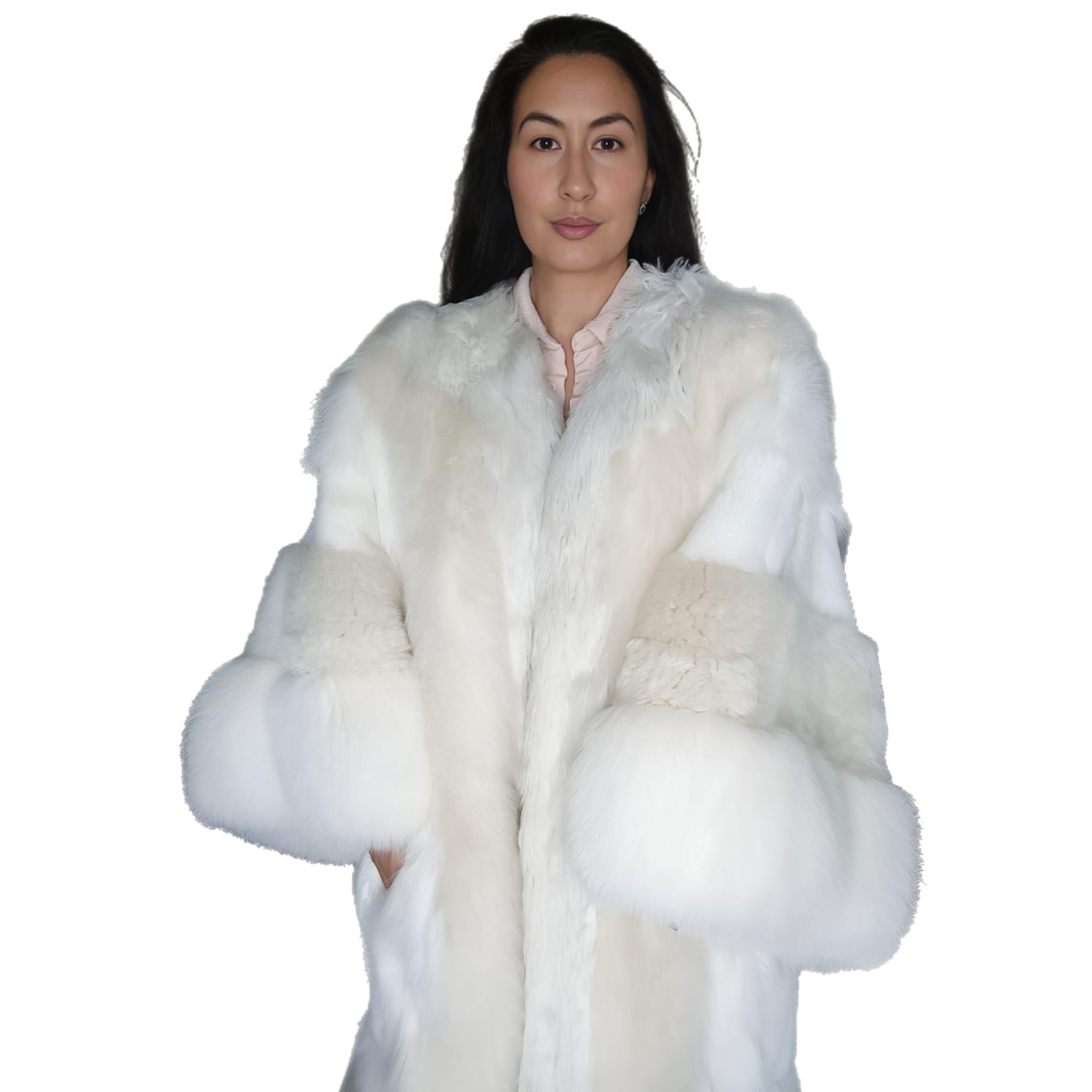 Gray Showroom Dolce & Gabbana mix sheep lamb Fur Coat (Size 16 - L) For Sale