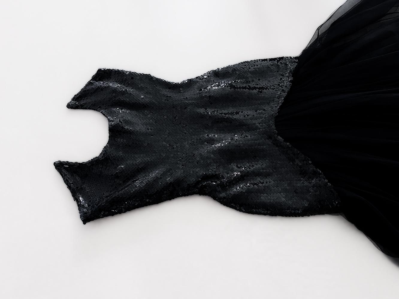 Espectáculo Thierry Mugler Vestido de noche dramático Lentejuelas negro en venta 6