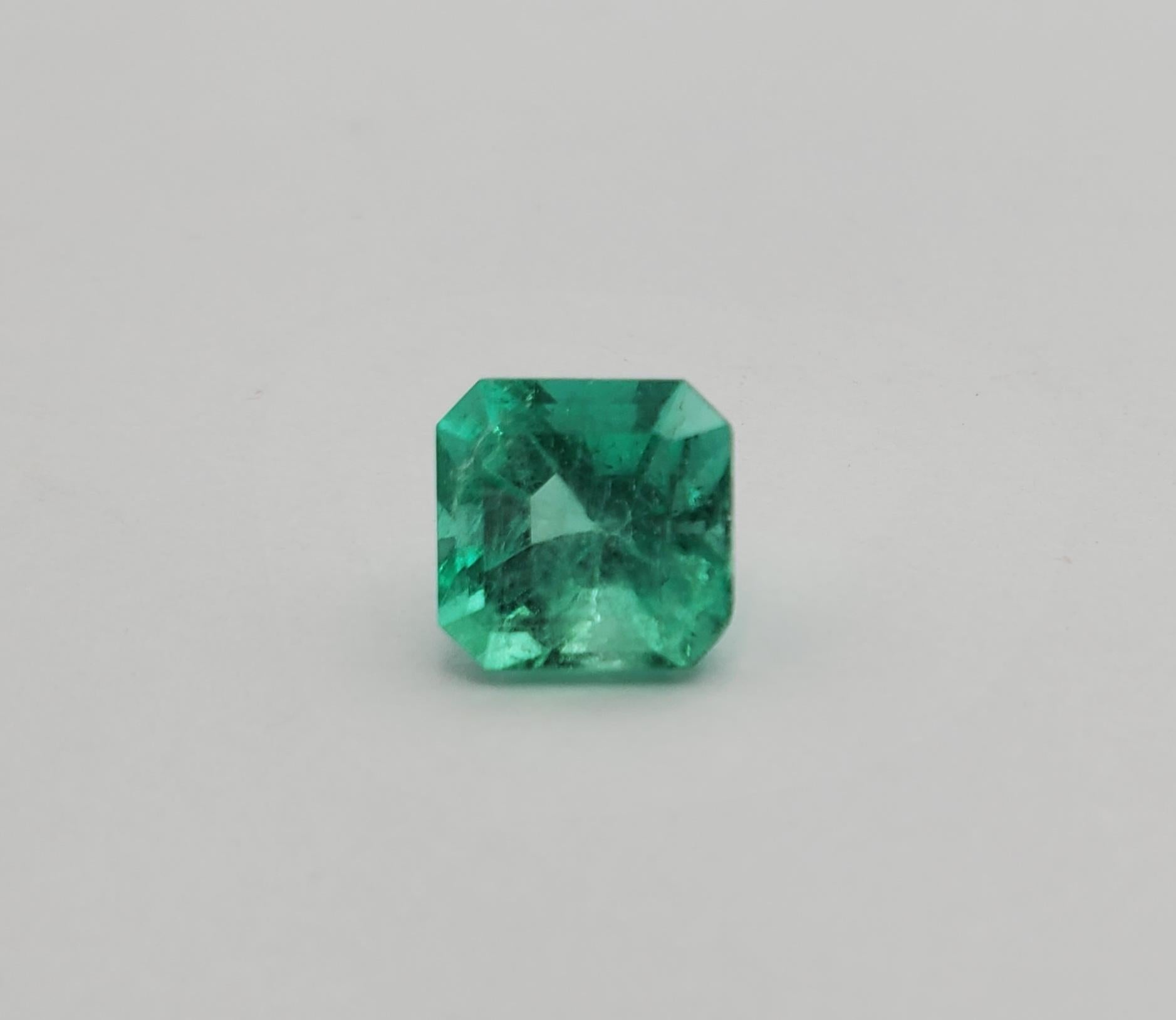 Showstopping 2.93ct Octagonal Cut Natural Emerald GIA Certified 5