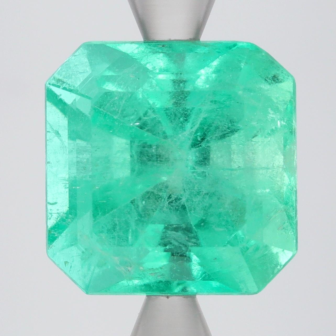 Showstopping 2.93ct Octagonal Cut Natural Emerald GIA Certified 4