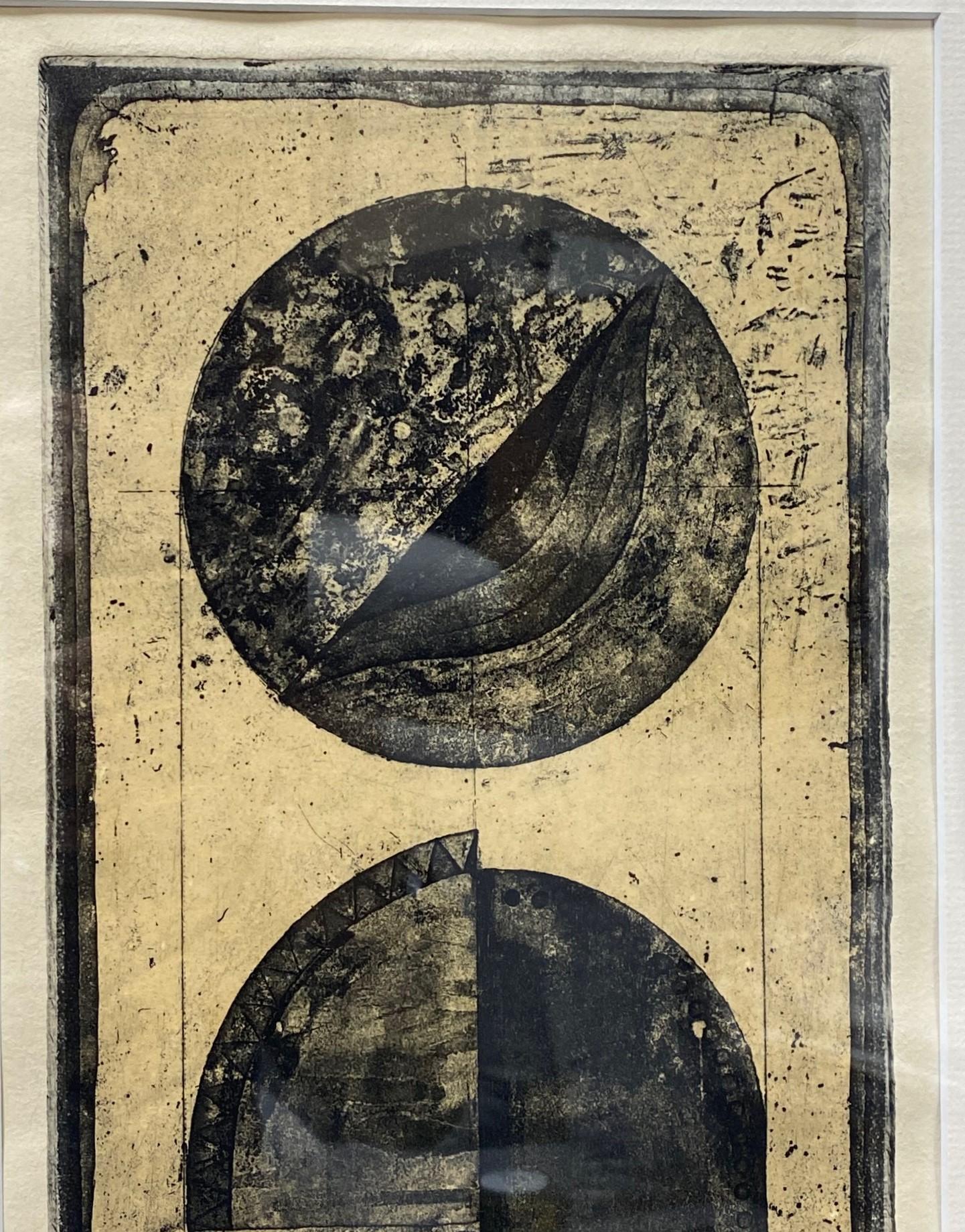 Mid-Century Modern Shozo Komatsu Signed Limited Edition Japanese Abstract Expressionism Etching For Sale