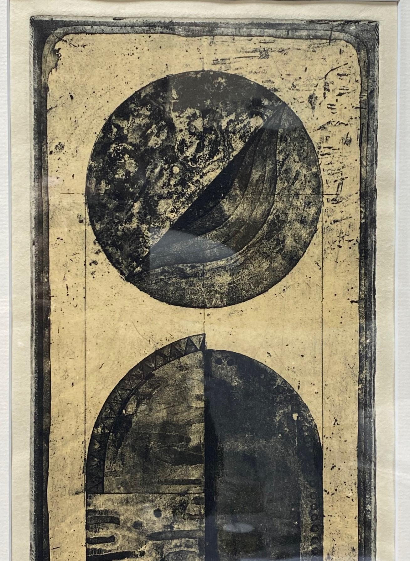 Shozo Komatsu, signierte japanische Radierung des abstrakten Expressionismus, limitierte Auflage im Angebot 1