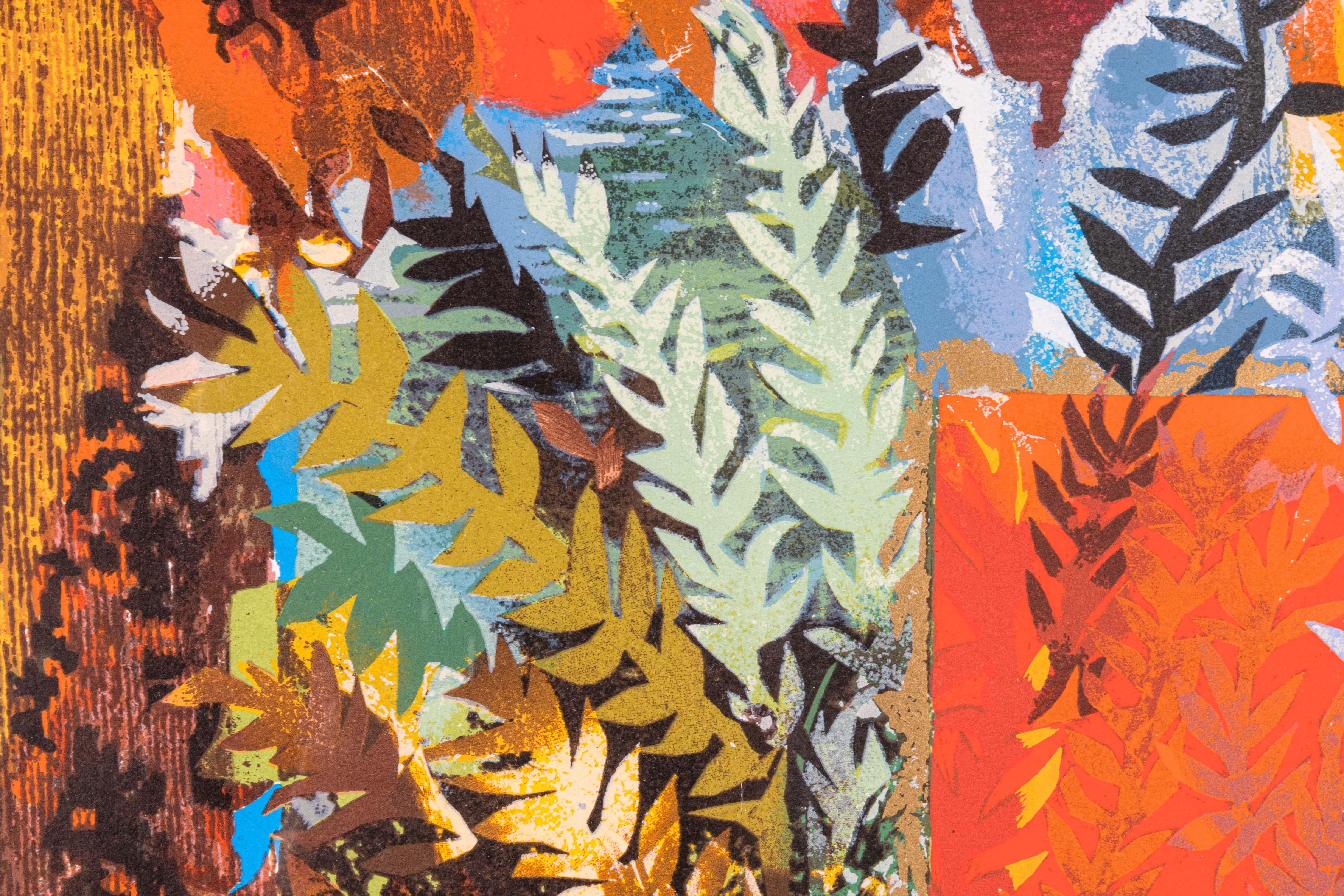 Shraga Weil The Burning Bush Signed Postmodern Judaica Serigraph In Good Condition In Keego Harbor, MI