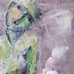 Evening Conversation by Shray, Cubism Oil Painting, 2019