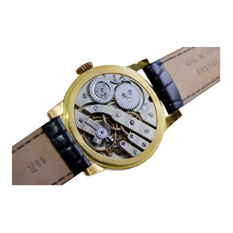 Shreve & Co. 18Kt. Hand Made Art Deco Watch with Unique Lever Side Setting For Sale 9