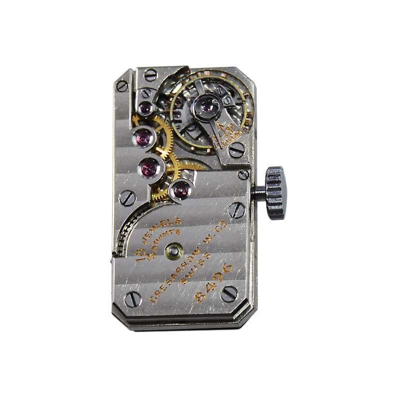 Shreve & Co. 18Kt. Art Deco Damenuhr mit Diamant-Lünette aus den 1920er Jahren, einfarbig 11