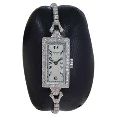 Shreve & Co. 18Kt. Two Tone Art Deco Ladies Watch with Diamond Bezel from 1920's