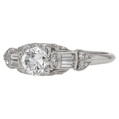 Shreve & Co. Art Deco Diamond 0.83 ctw Engagement Ring