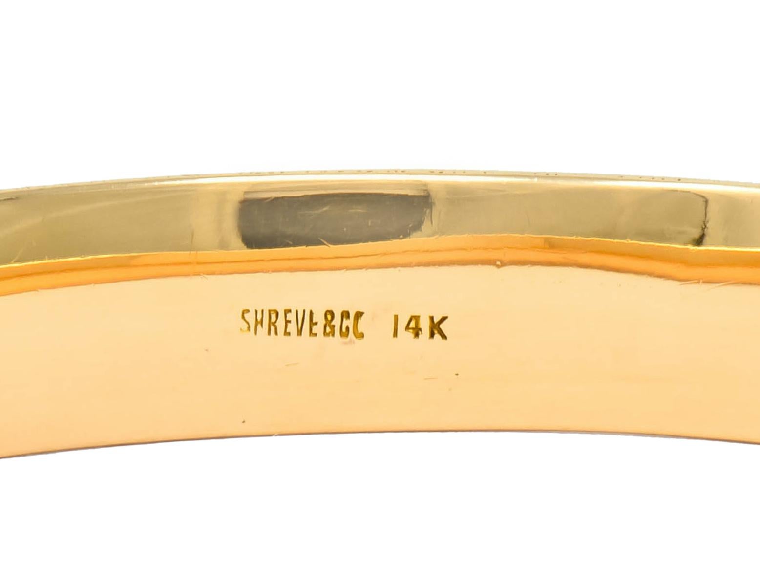 Shreve & Co. Art Nouveau 14 Karat Gold Ivy Foliate Bangle Bracelet 2