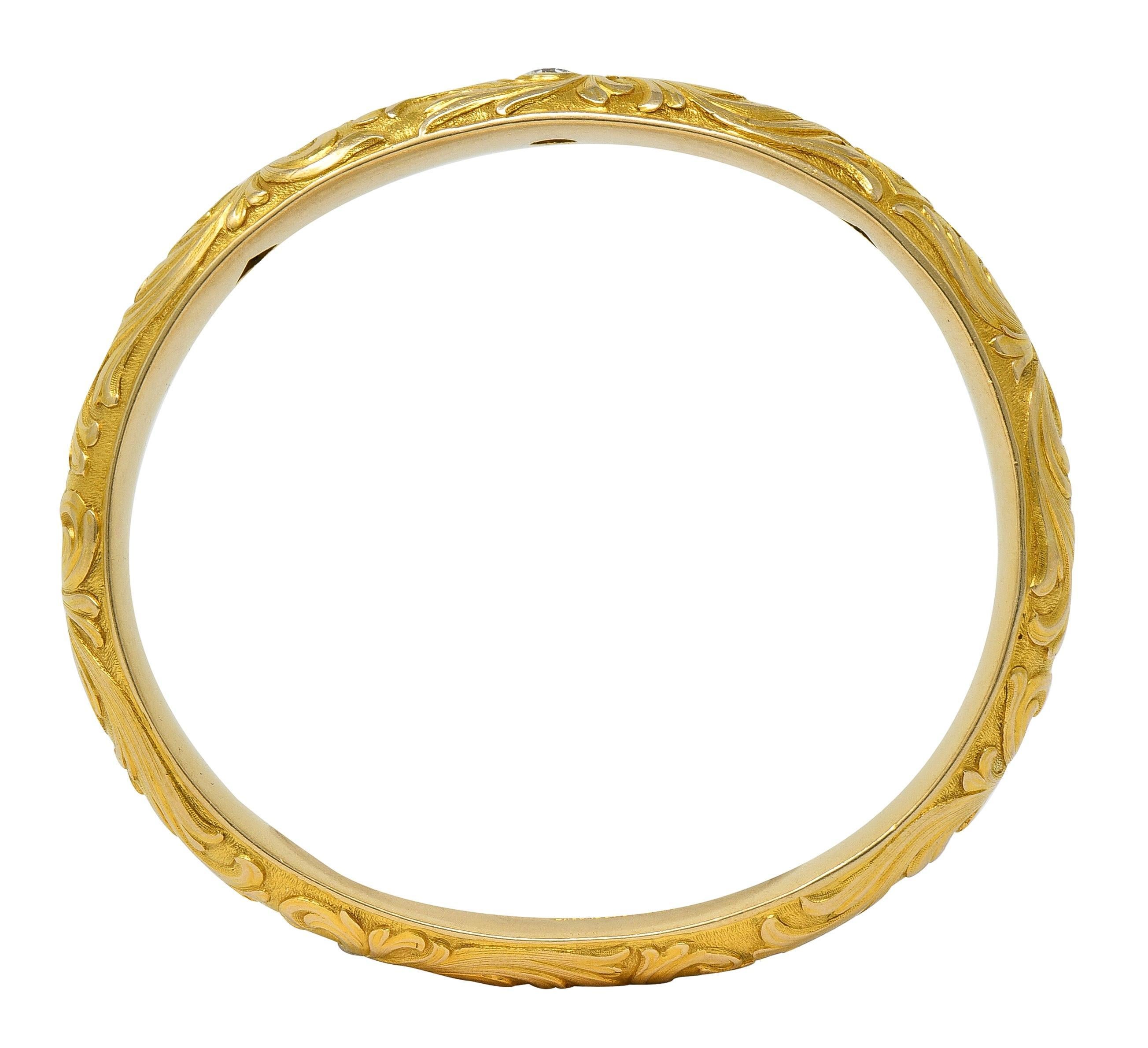 Shreve & Co. Art Nouveau Saphir Diamant Or jaune 14 carats Bracelet antique en vente 1