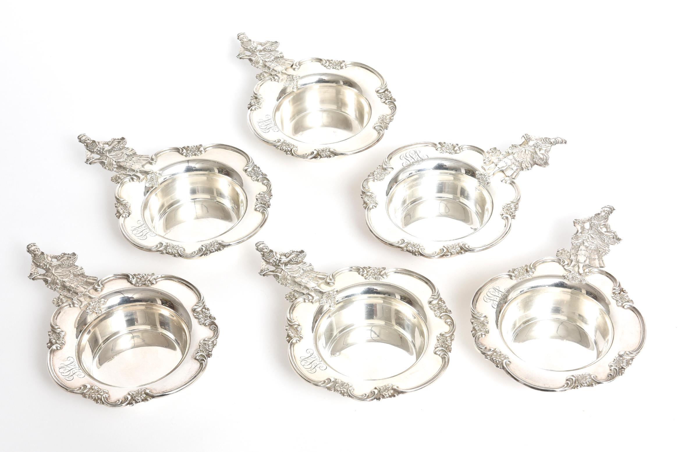 Shreve & Co Figural Man and Woman Sterling Silver Ramekins Set of 12 2