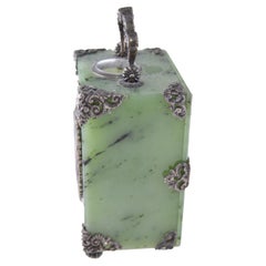 Shreve & Co Jade Carriage Clock with Exposed Escapement Sterling Hardware 1915