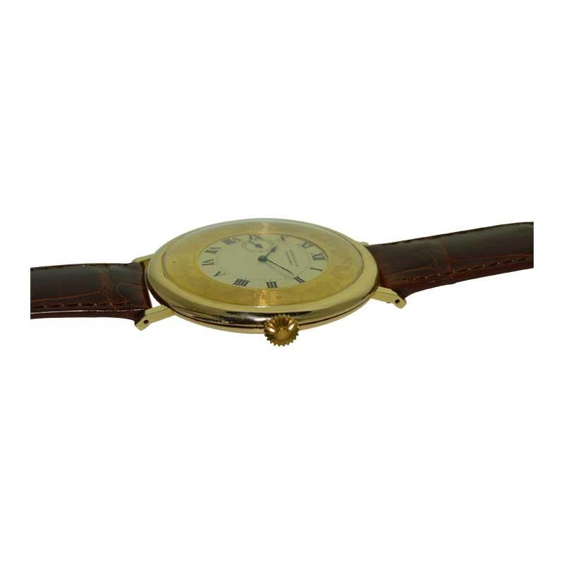 Shreve & Co. Oversized Pocket Wrist Watch with Engraved Chapter Ring, circa 1920 In Excellent Condition In Long Beach, CA