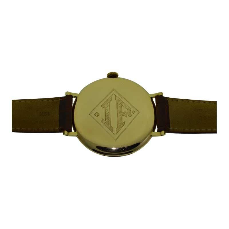 Women's or Men's Shreve & Co. Oversized Pocket Wrist Watch with Engraved Chapter Ring, circa 1920