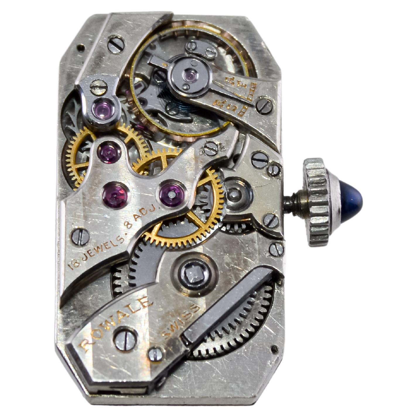 Shreve & Co. Orologio da donna in platino Art Deco con diamanti e cinturino in pelle anni Venti in vendita 6