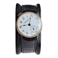 Shreve & Co. Right Handed Drivers Watch in Gun Metal & Rose Gold, circa 1910