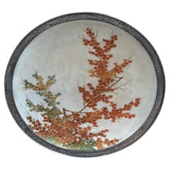 Shreve & Co, San Francisco Sterling Rim Japanese Satsuma Plate, Early 20th C.