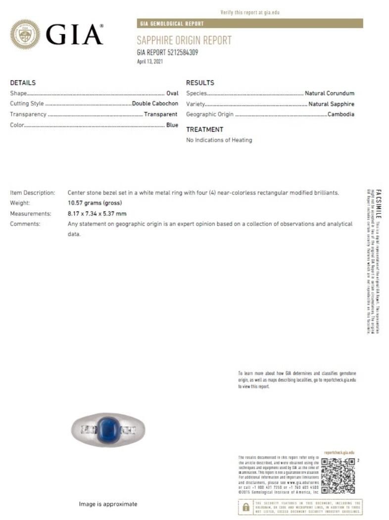 Shreve & Co., Sapphire Ring - GIA Certified In Good Condition For Sale In Scottsdale, AZ