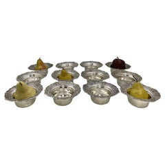 Shreve & Co. Set of 12 Sterling Silver Dessert Bowls in Adam Pattern