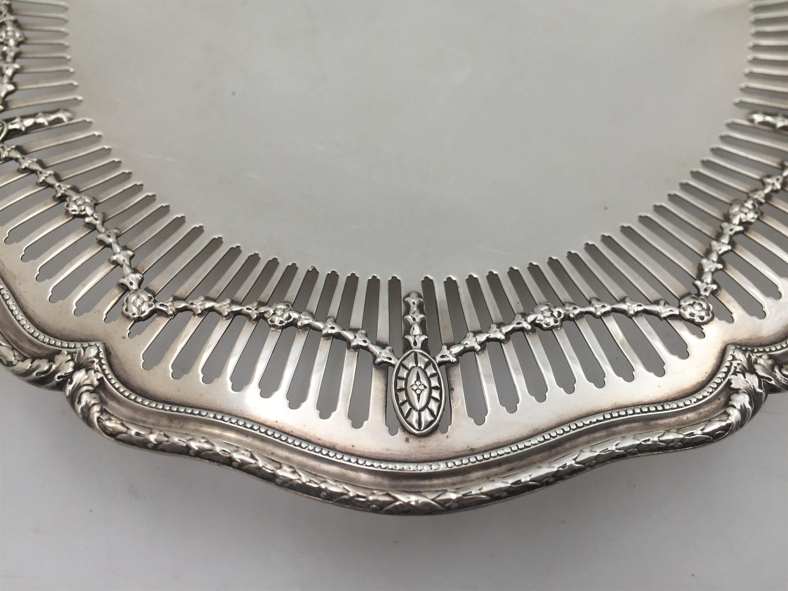 Shreve & Co. Compota / Plato de plata de ley con motivo de Adam? en Bueno estado para la venta en New York, NY