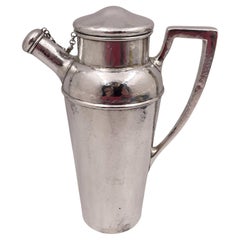 Shreve & Co. Sterling Silver Hammered Cocktail Shaker in Arts & Crafts Style