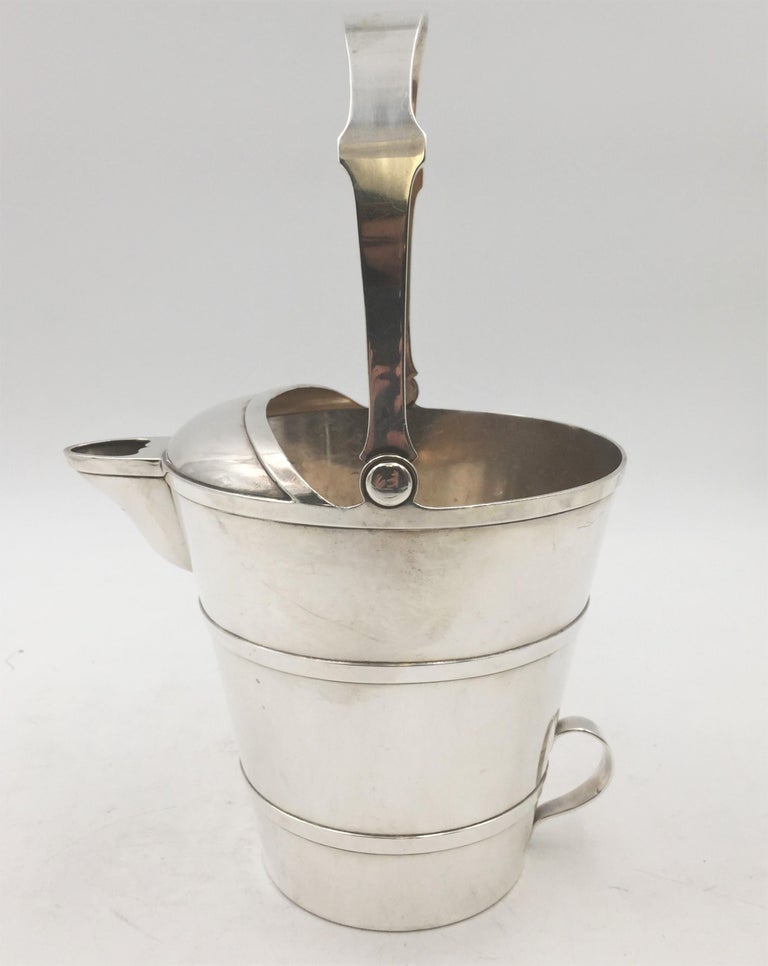 American Shreve & Co. Sterling Silver Mid-Century Modern Pitcher with Handle For Sale