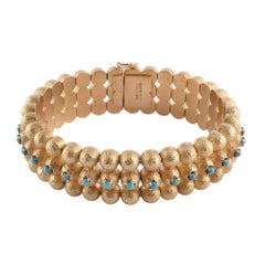 Shreve & Co Turquoise 18k Gold Bracelet