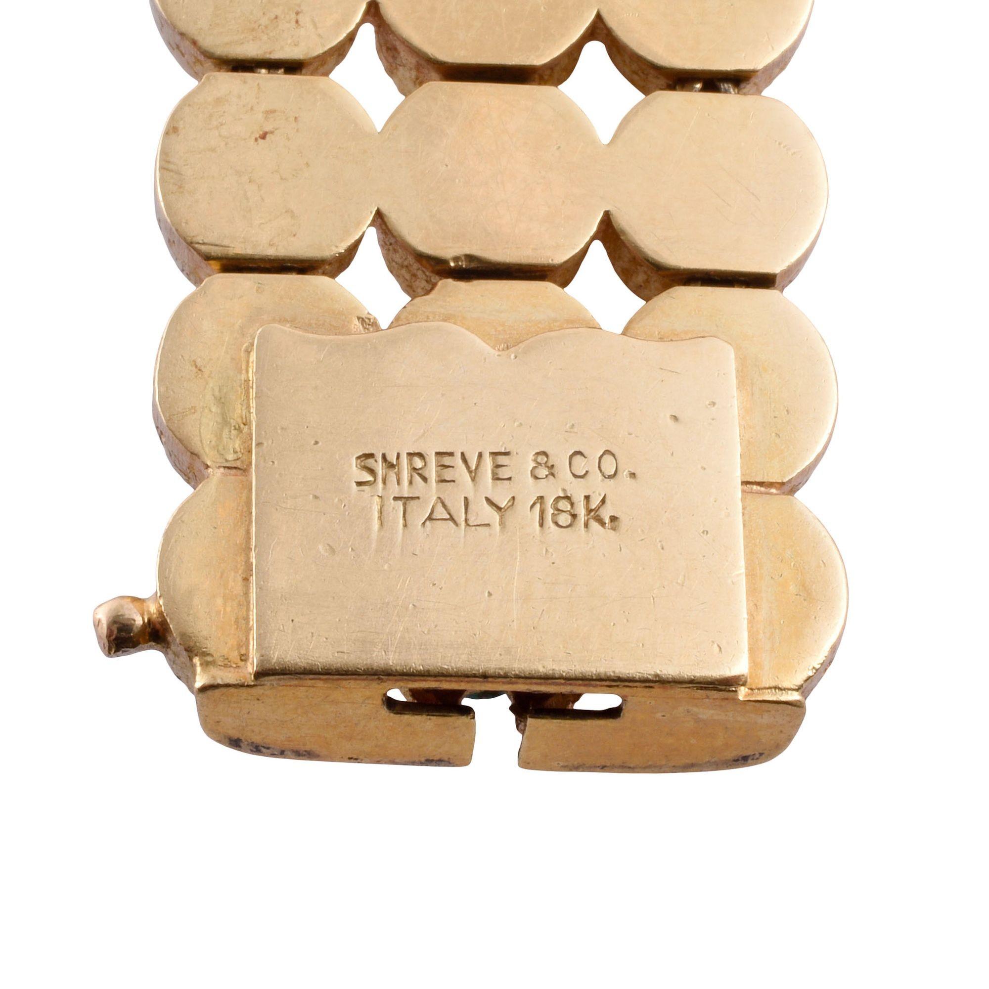 Shreve & Co Turquoise 18k Gold Bracelet In Good Condition For Sale In Solvang, CA