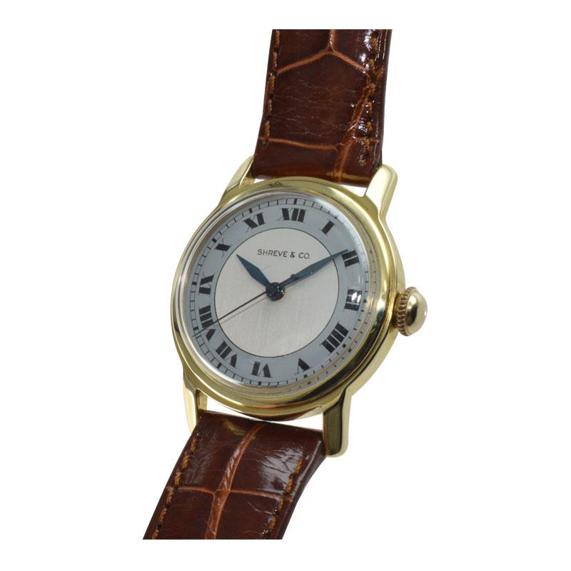 Shreve & Co. Yellow Gold Angelus Screw Back Manual Watch, circa 1950s 2