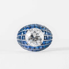Shreve, Crump and Low GIA Certified 5.03 Old European Cut Diamond Bombe Ring