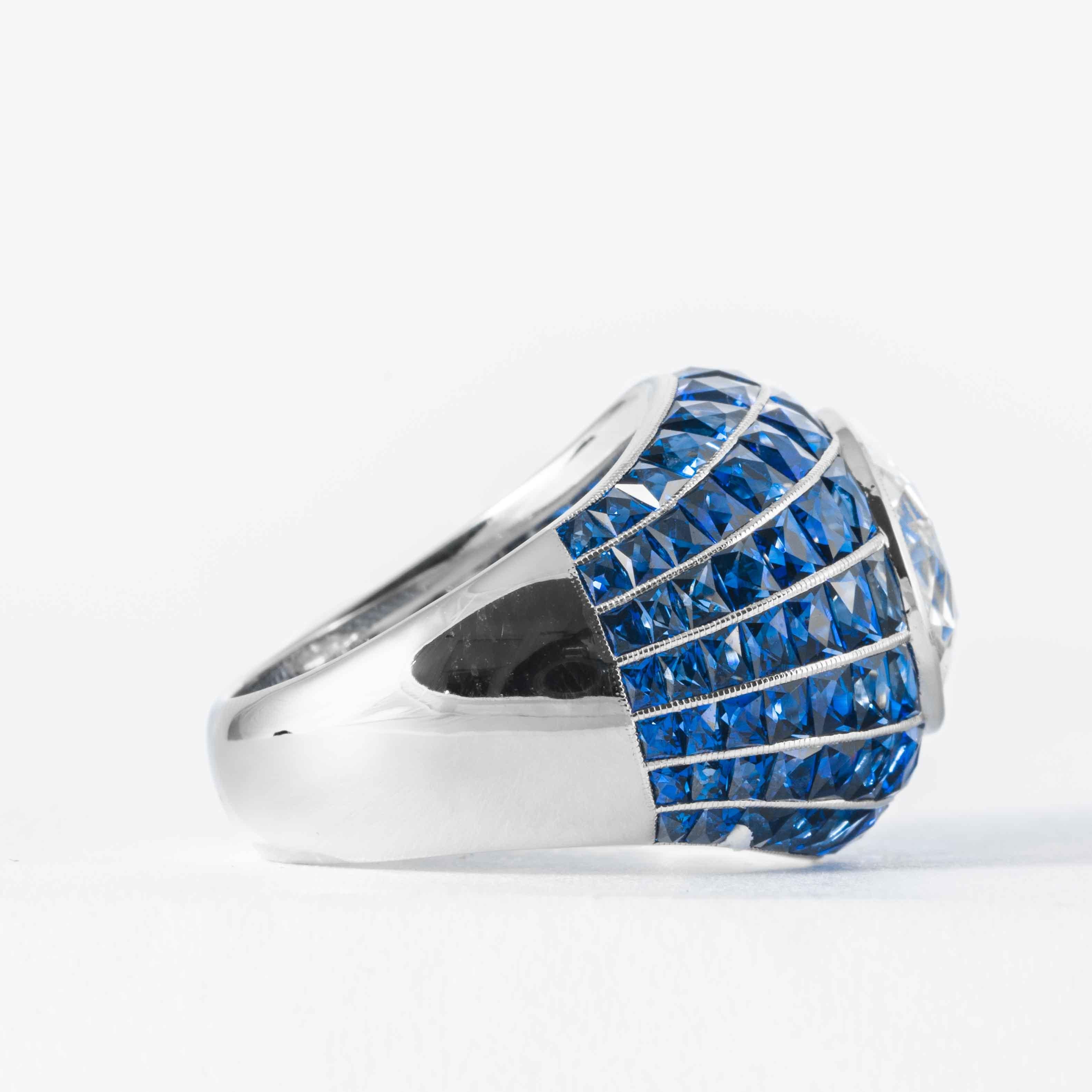 Shreve, Crump und niedriger GIA-zertifizierter 5,03 Old European Cut Diamant-Bomber-Ring Damen im Angebot