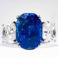 Shreve, Crump & Low 10.88 Carat "Jewel of Kashmir" Sapphire and Diamond Ring