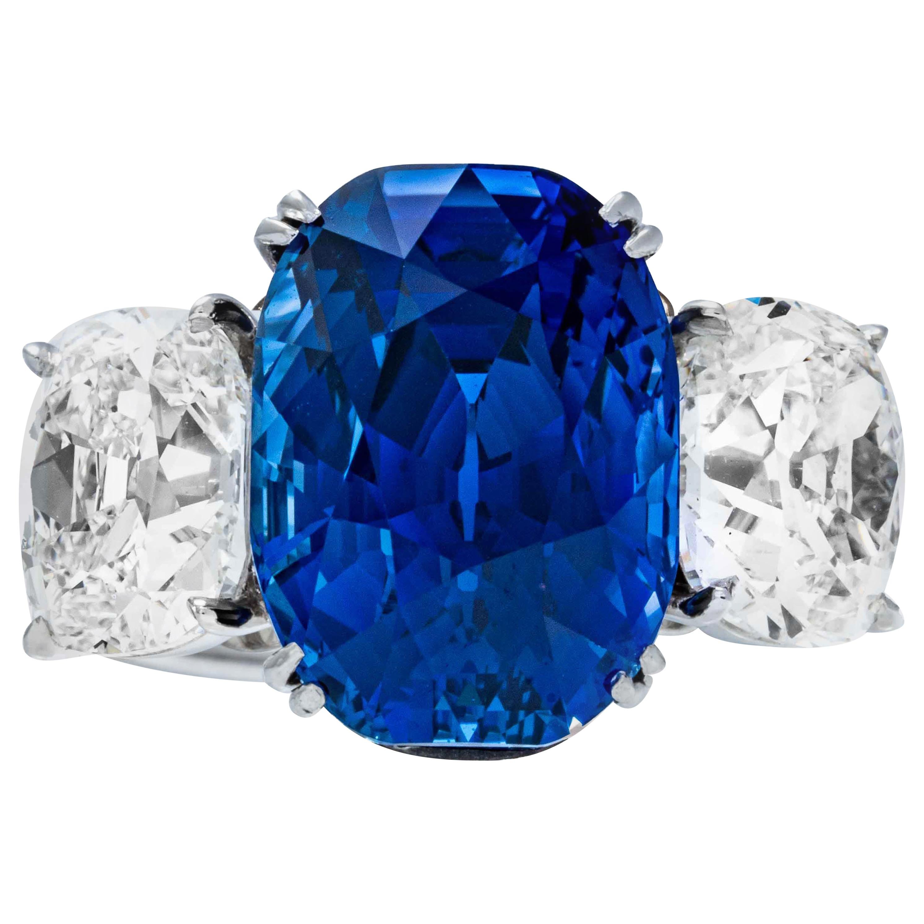 Shreve, Crump & Low 10.88 Carat "Jewel of Kashmir" Sapphire and Diamond Ring