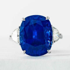 Shreve, Crump & Low 13.02 Carat Blue Sapphire Sapphire and Diamond Platinum Ring